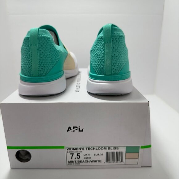 APL Womens Techloom Bliss Slip-On Sneakers 7.5 Mint/White Knit Luxe Sneakers NIB - Picture 7 of 10